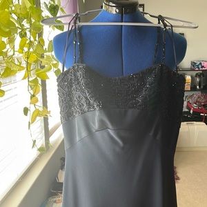 Black 90s beaded formal dress